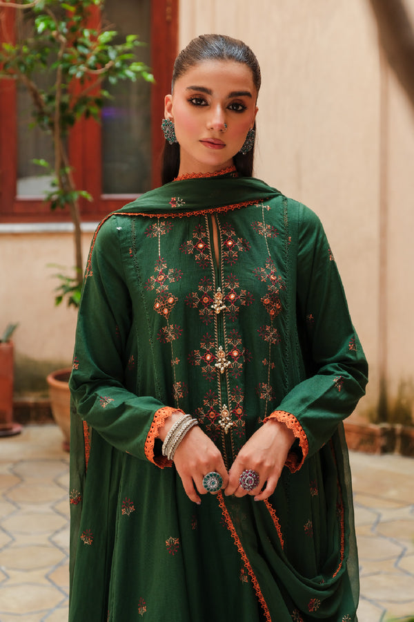 EMBROIDERED SLUB KHADDAR  3 PCS (UNSTITCHED)