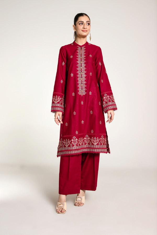 EMBROIDERED SLUB KHADDAR  2 PCS (UNSTITCHED)