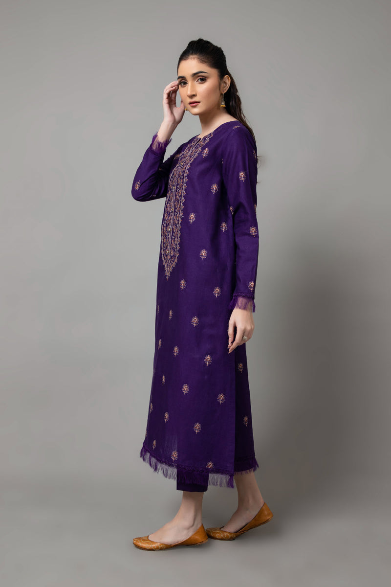 EMBROIDERED SLUB KHADDAR 2 PCS (UNSTITCHED)