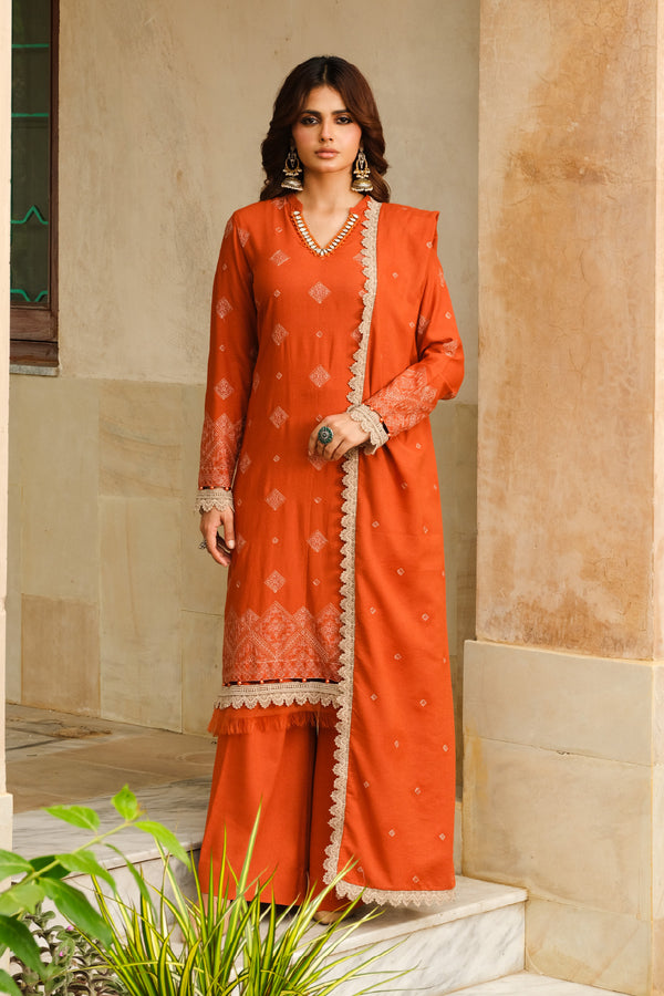 EMBROIDERED KARANDI LAWN 3 PCS (UNSTITCHED)