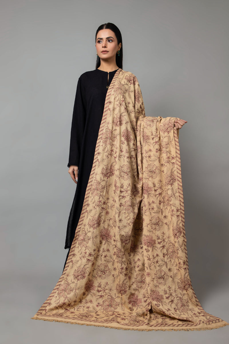 EMBROIDERED KARANNDI LAWN SHAWL