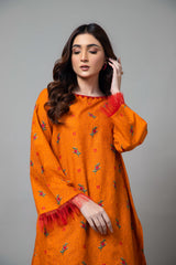 EMBROIDERED & PRINTED SLUB KHADDAR 2 PCS (UNSTTICHED)