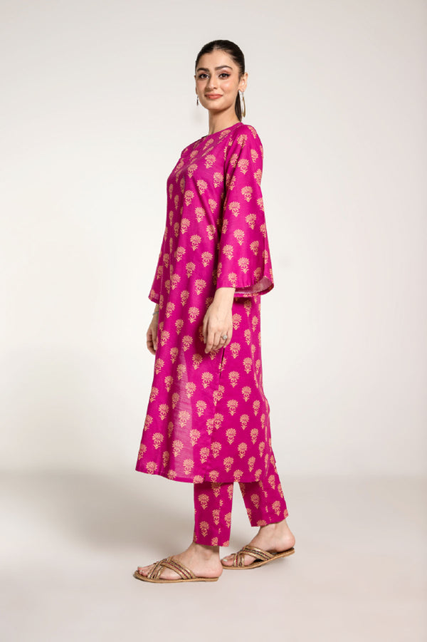 PRET PRINTED SLUB KHADDAR  2 PCS