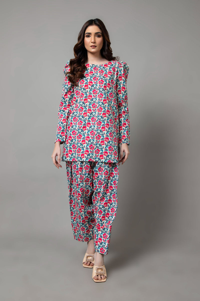 PRINTED SLUB KHADDAR 2 PCS (UNSTTICHED)