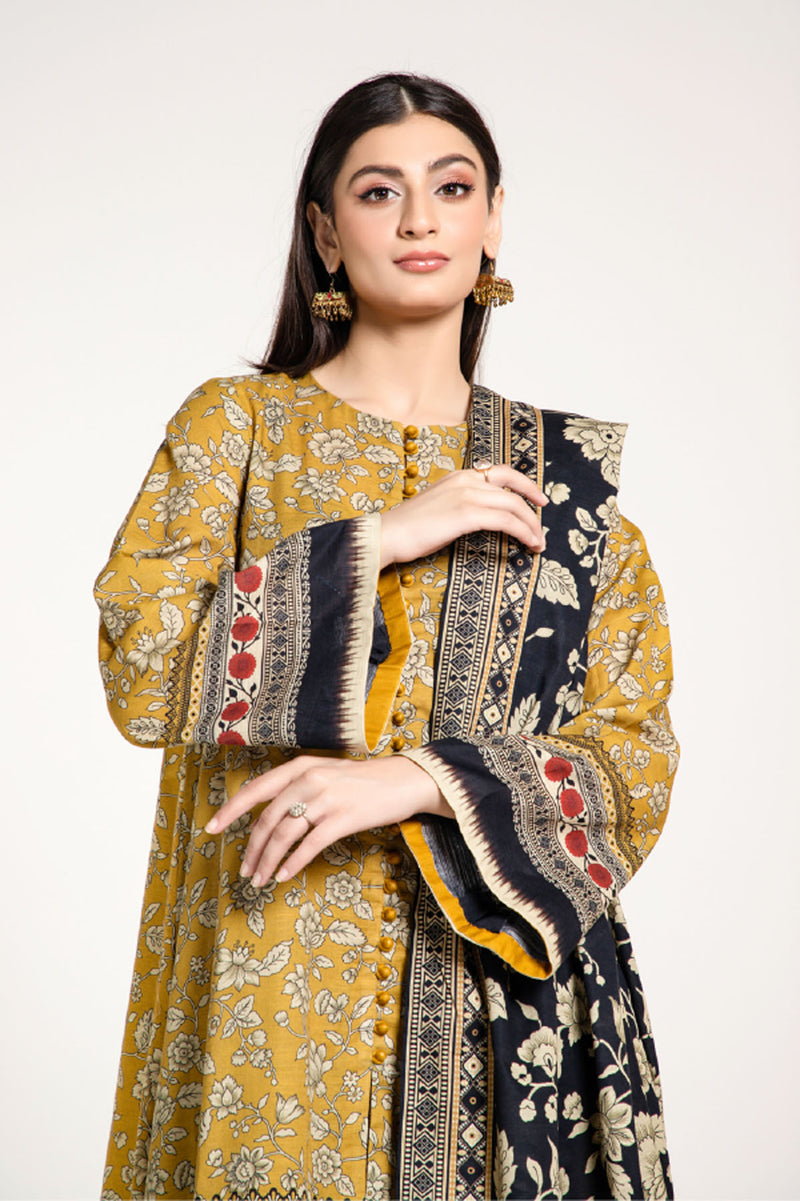 PRINTED SLUB KHADDAR  3 PCS