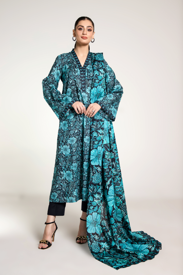 PRINTED SLUB KHADDAR 2 PCS (UNSTTICHED)