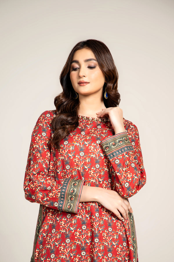 PRINTED SLUB KHADDAR 2 PCS (UNSTTICHED)