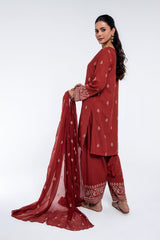 EMBROIDERED KARANDI LAWN 3 PCS (UNSTITCHED)