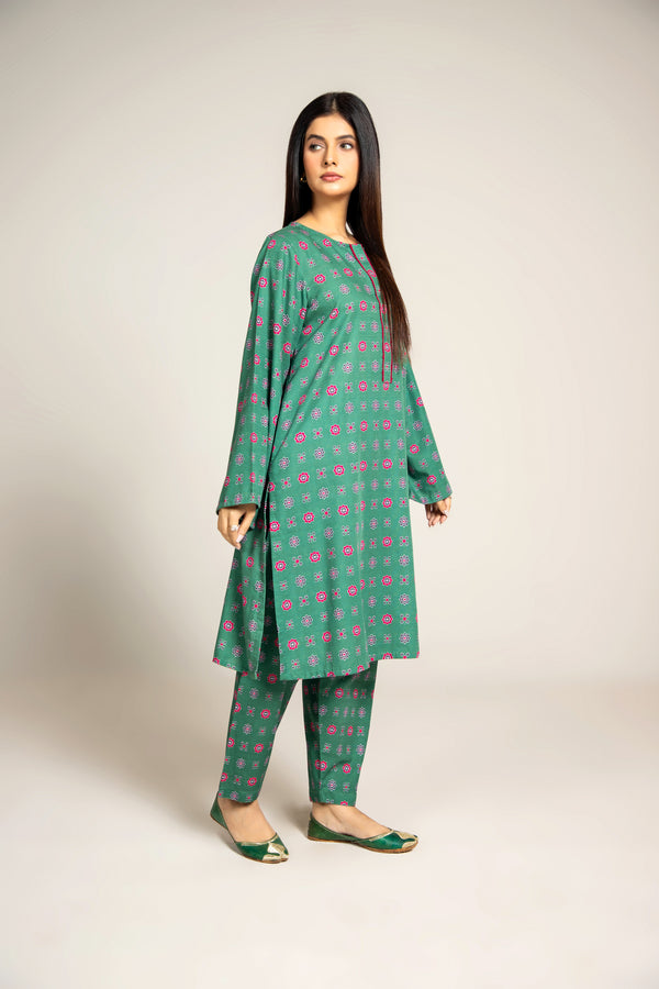 PRET PRINTED SLUB KHADDAR  2 PCS