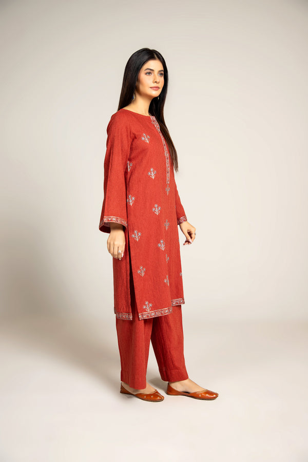 PRET EMBROIDERED COTTON KARANDI  2 PCS