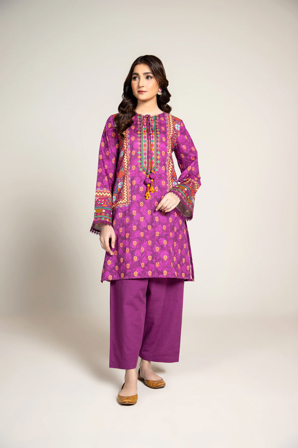 PRINTED SLUB KHADDAR 2 PCS (UNSTTICHED)