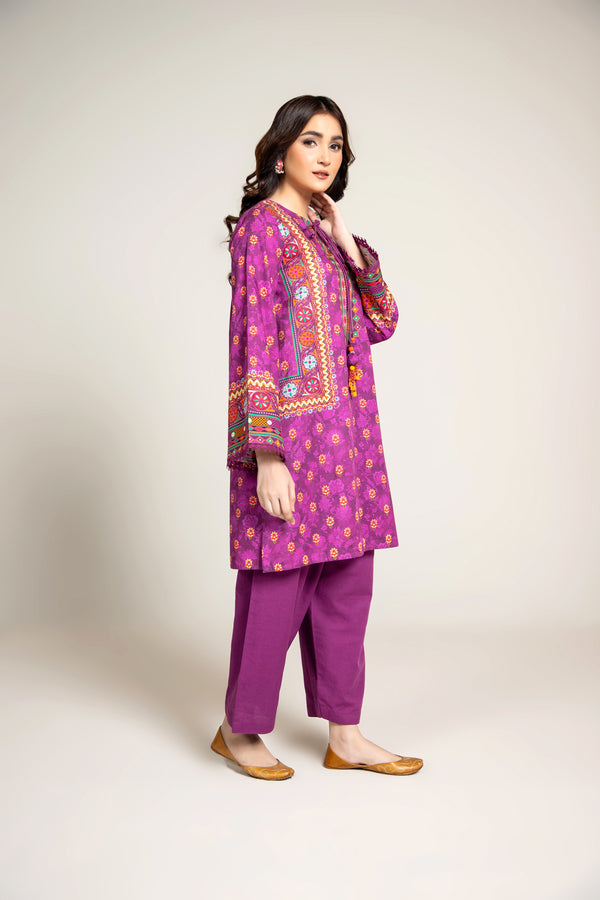 PRINTED SLUB KHADDAR 2 PCS (UNSTTICHED)